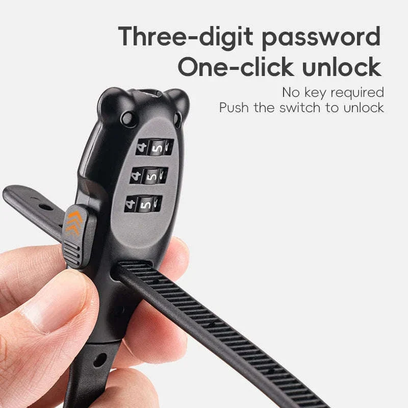 Adjustable Bike Cable Lock with Password – Steel Anti-Theft Security Lock - Image 3