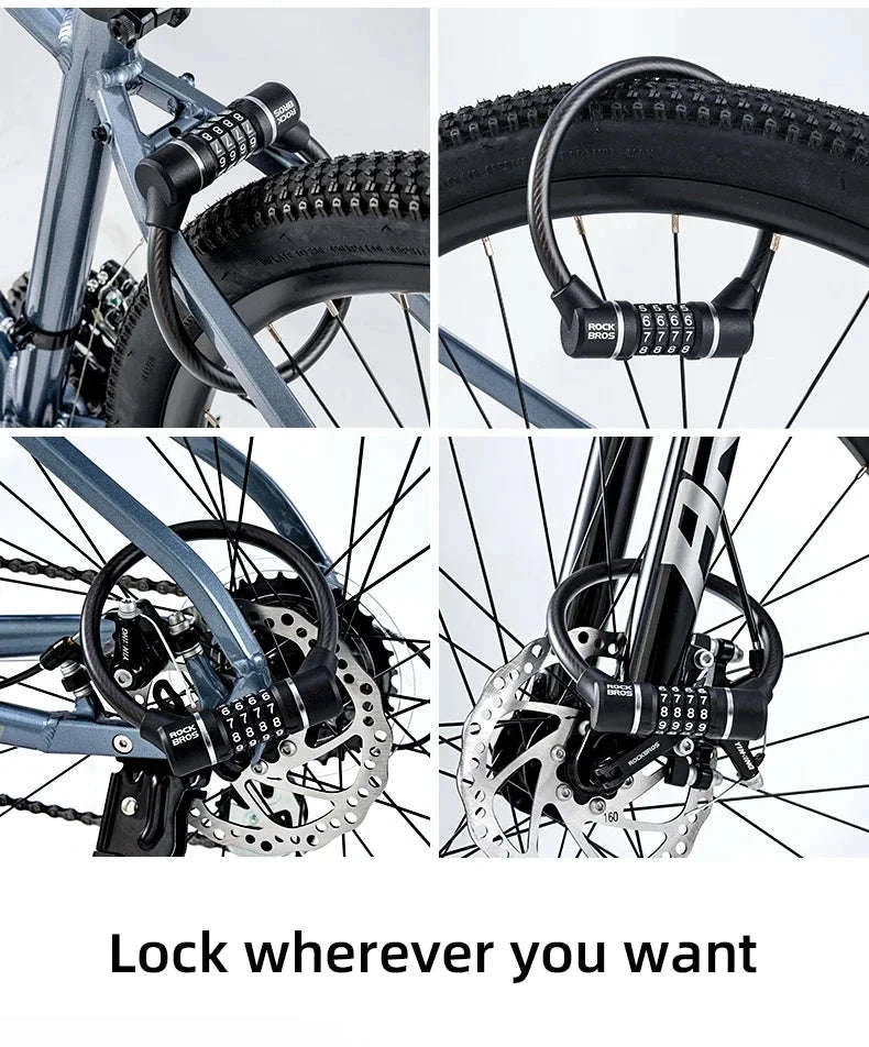 4-Digit Steel Cable Bicycle Lock, 29cm - Image 11