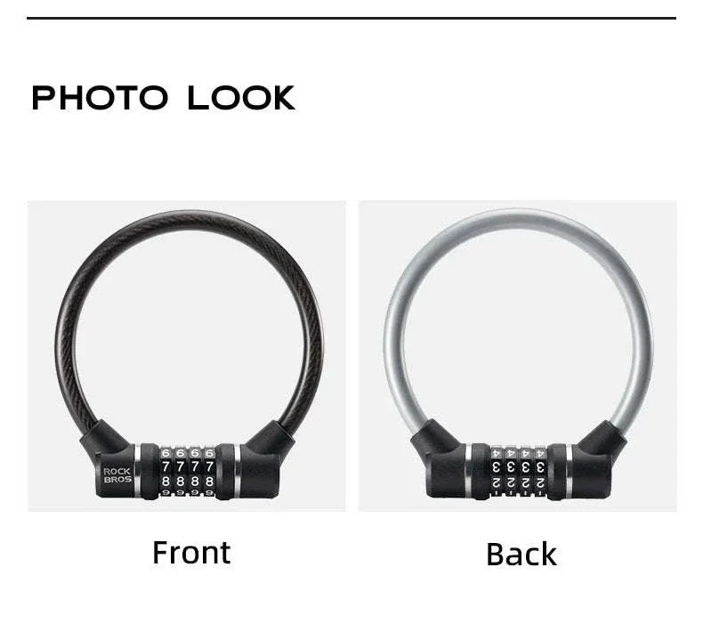 4-Digit Steel Cable Bicycle Lock, 29cm - Image 20