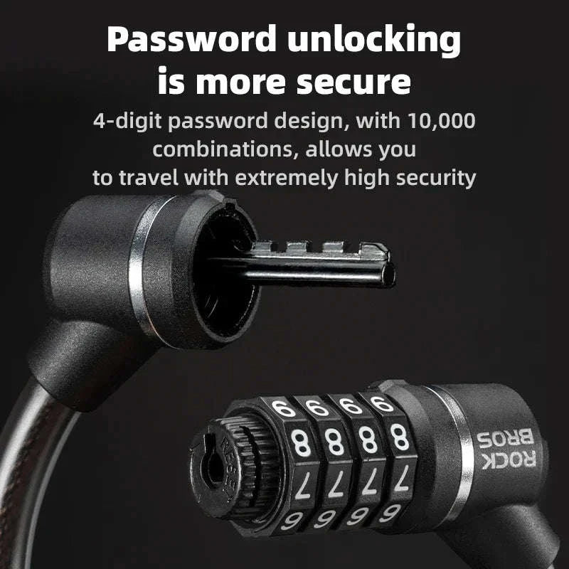 4-Digit Steel Cable Bicycle Lock, 29cm - Image 6
