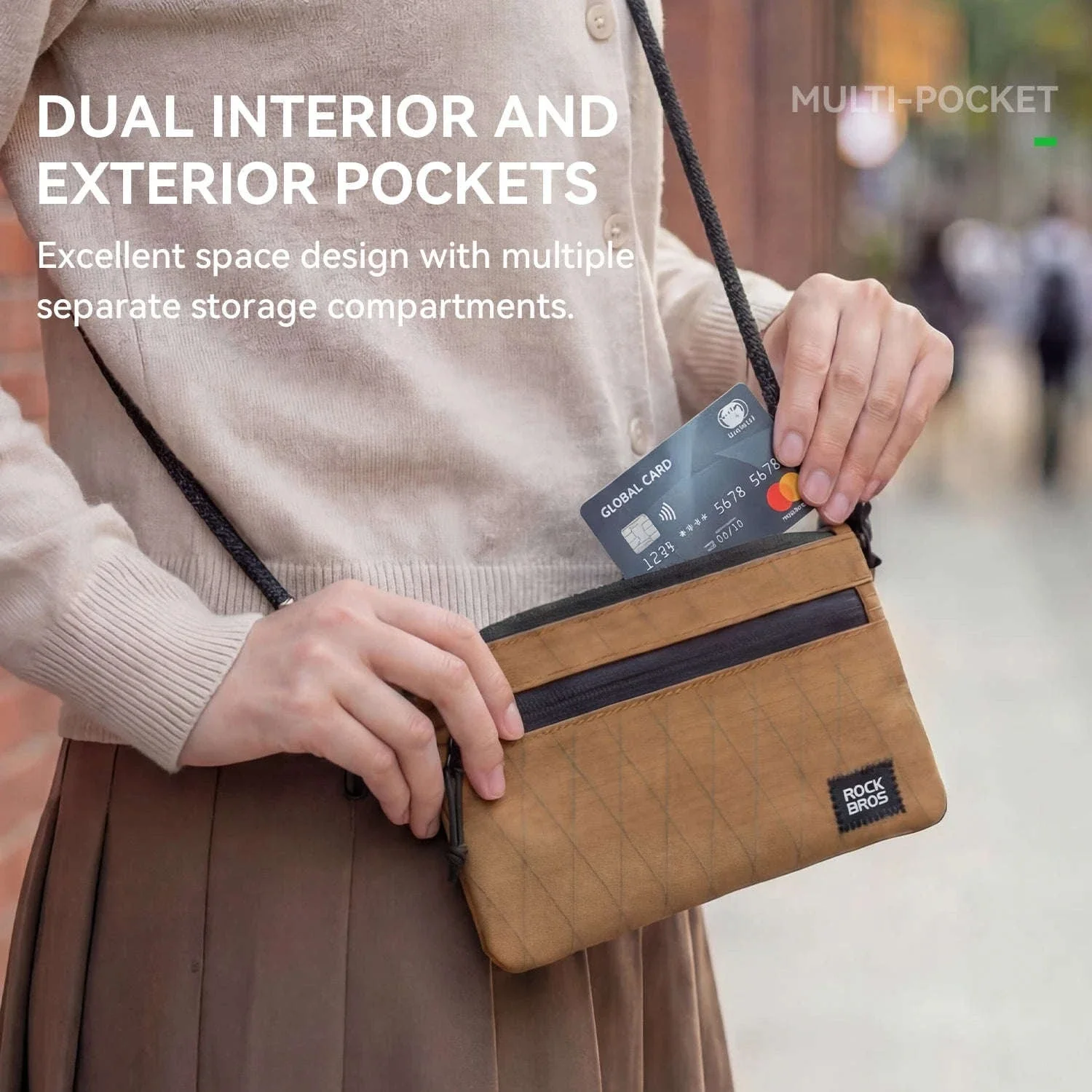 Compact 0.13L Crossbody Shoulder Bag for Cards, Cash & Daily Carry - Image 4