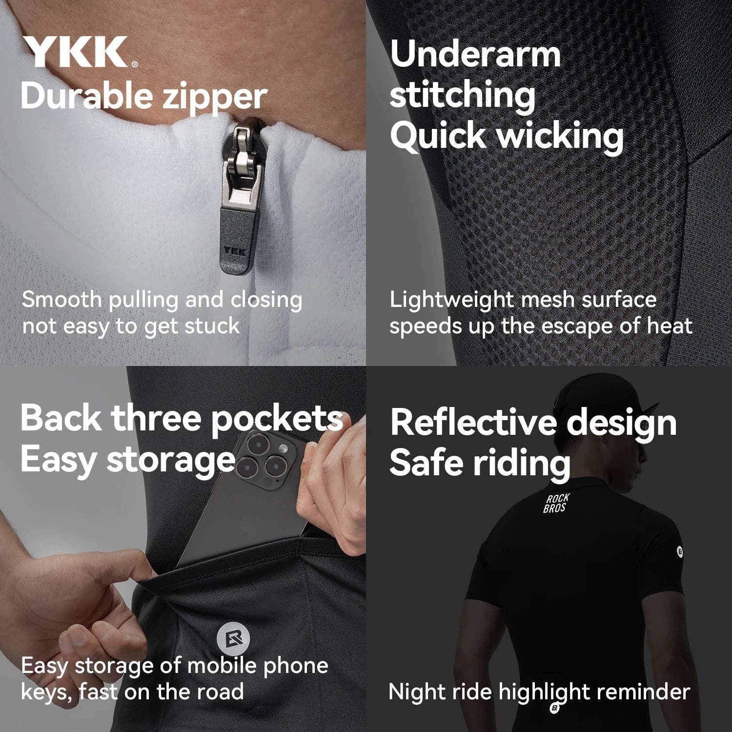 Breathable Quick-Dry Cycling Jersey Sleeveless Full-Zip Sport Shirt - Image 4