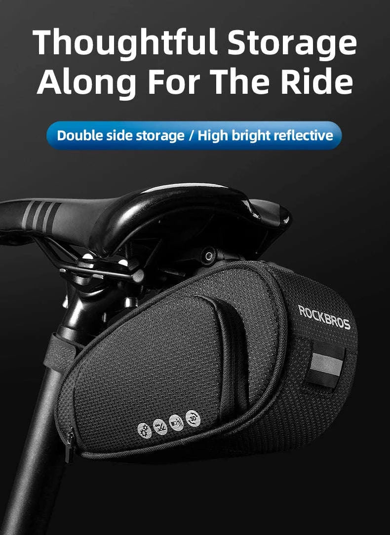 Rainproof Bike Saddle Bag with Quick Release and 1L Storage - Image 10