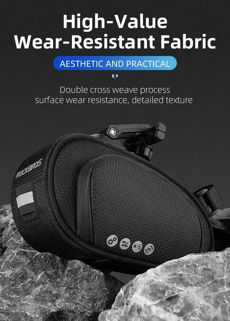 Rainproof Bike Saddle Bag with Quick Release and 1L Storage - Image 12