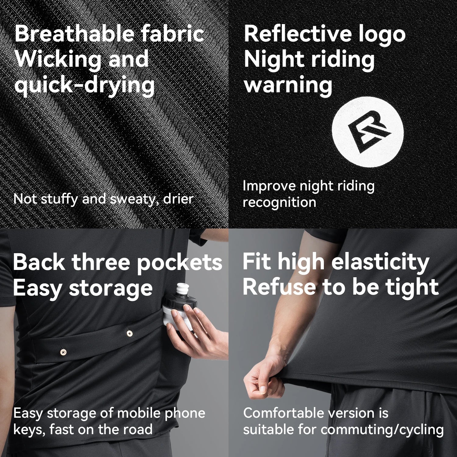 Short Sleeve Cycling Jersey Breathable Quick-Dry MTB Shirt with Pockets - Image 4