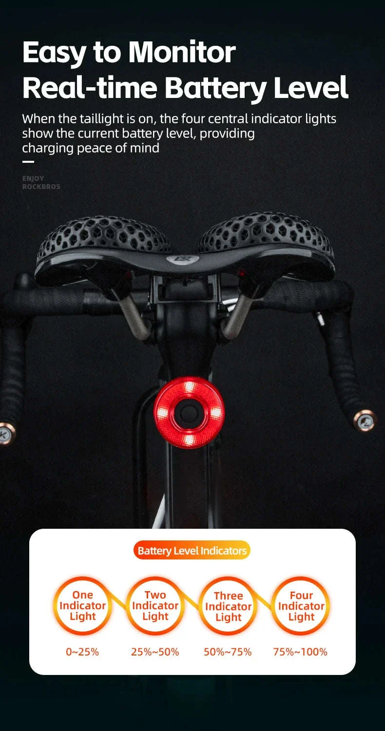 Smart Bike Tail Light with Auto Sensing & Waterproof IPX7 - Image 16