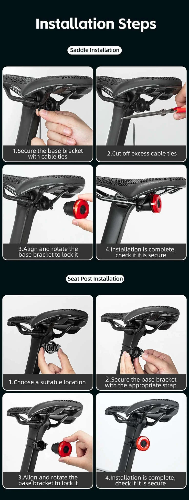 Smart Bike Tail Light with Auto Sensing & Waterproof IPX7 - Image 21