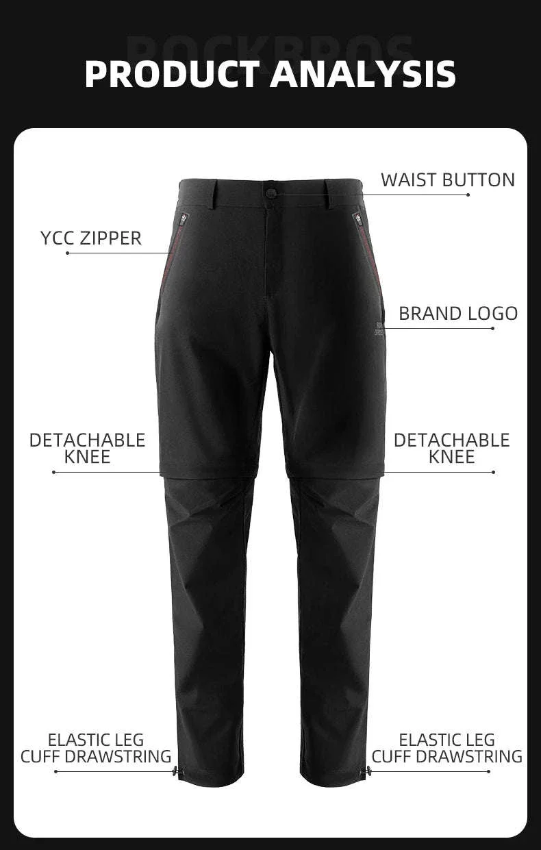 2-in-1 Detachable Outdoor Pants Reflective Motorcycle & Hiking Trousers - Image 10
