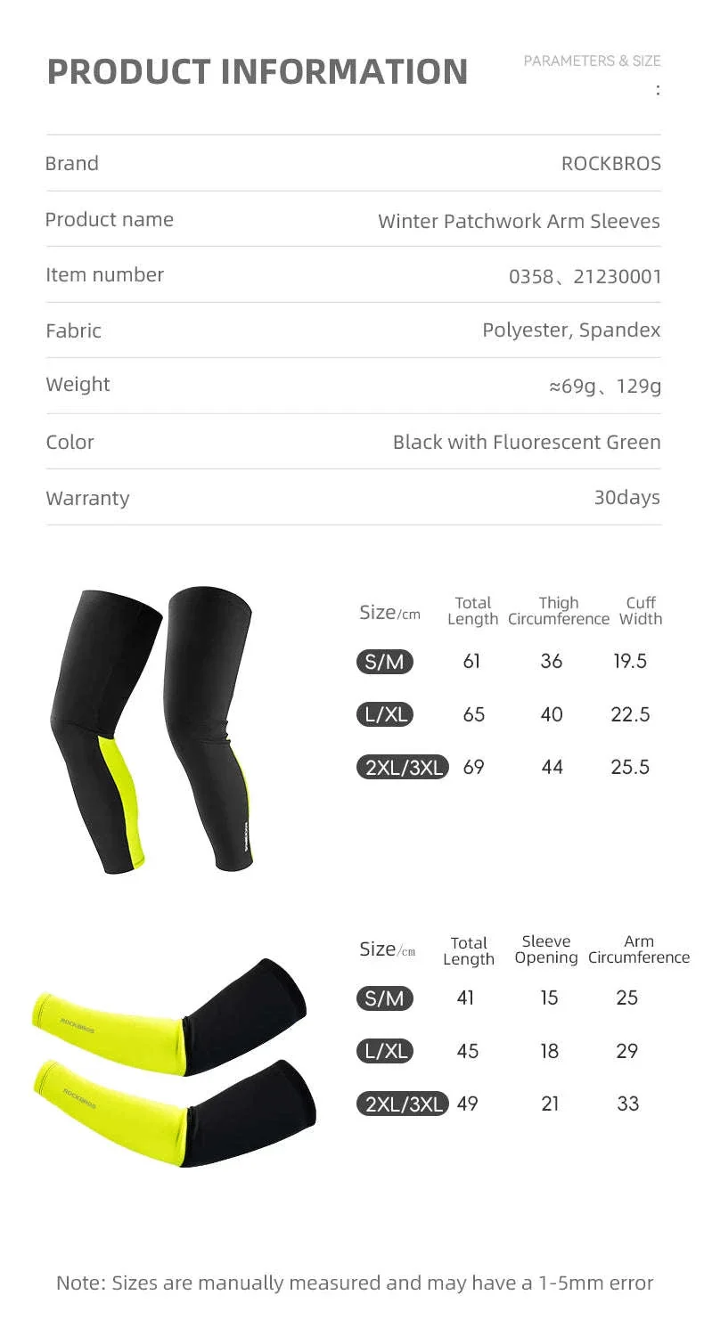 Thermal Fleece Arm & Leg Sleeves for Cycling Warmth and Protection - Image 8