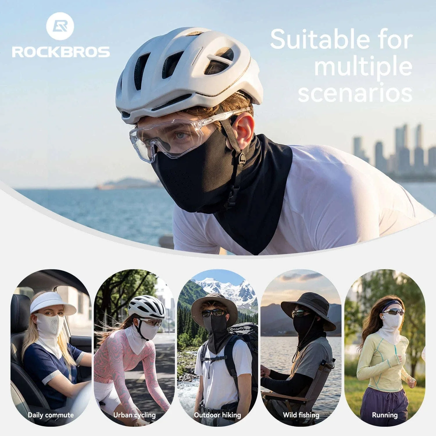 UV Protection Ice Silk Face Scarf Cycling Mask Neck Cover - Image 5