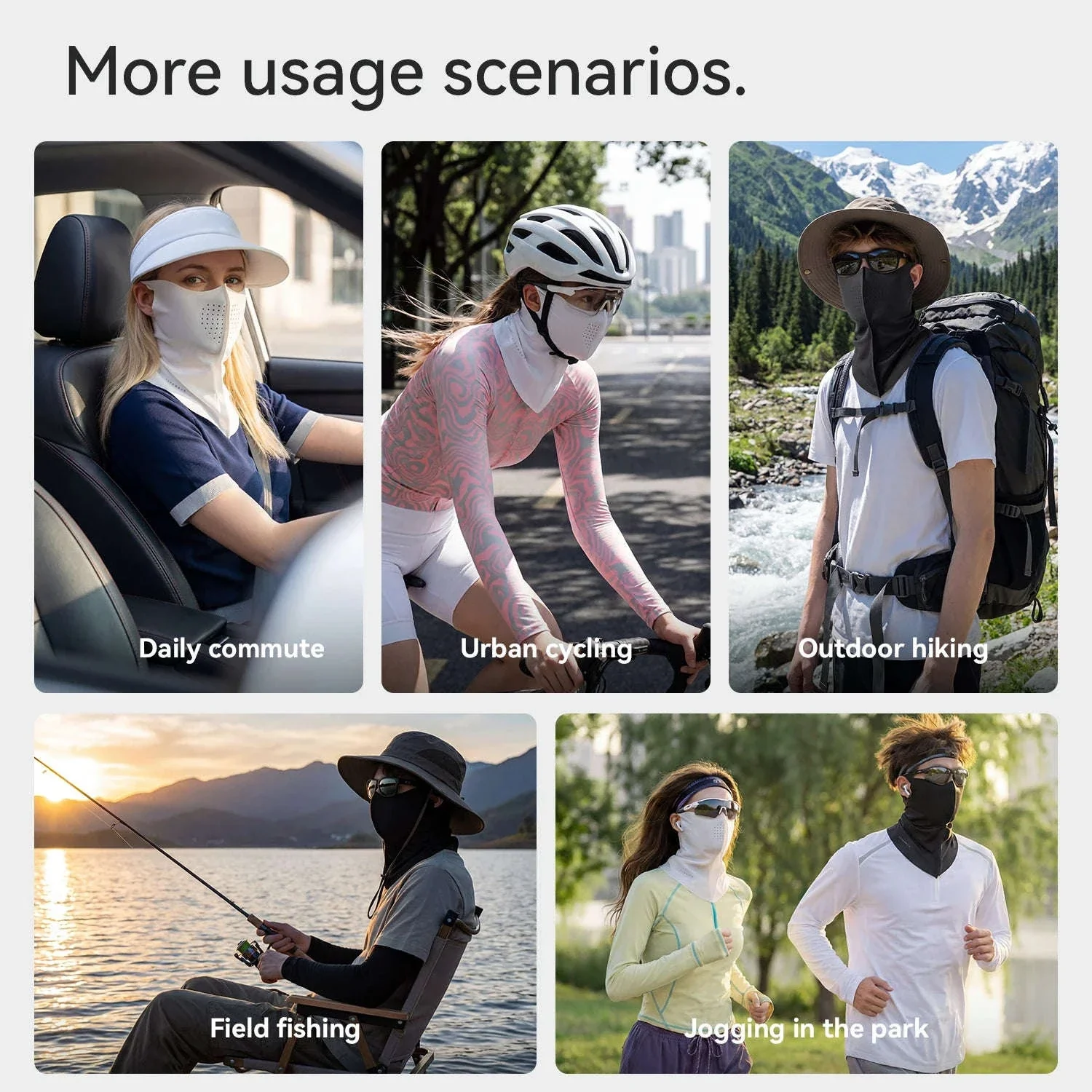 UV Protection Ice Silk Face Scarf Cycling Mask Neck Cover - Image 6