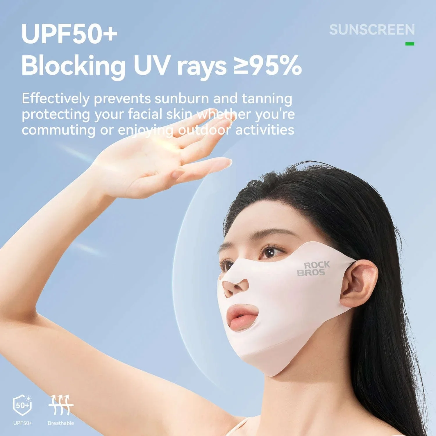 UPF50+ Ice Silk Cycling Face Mask for Sun Protection - Image 2