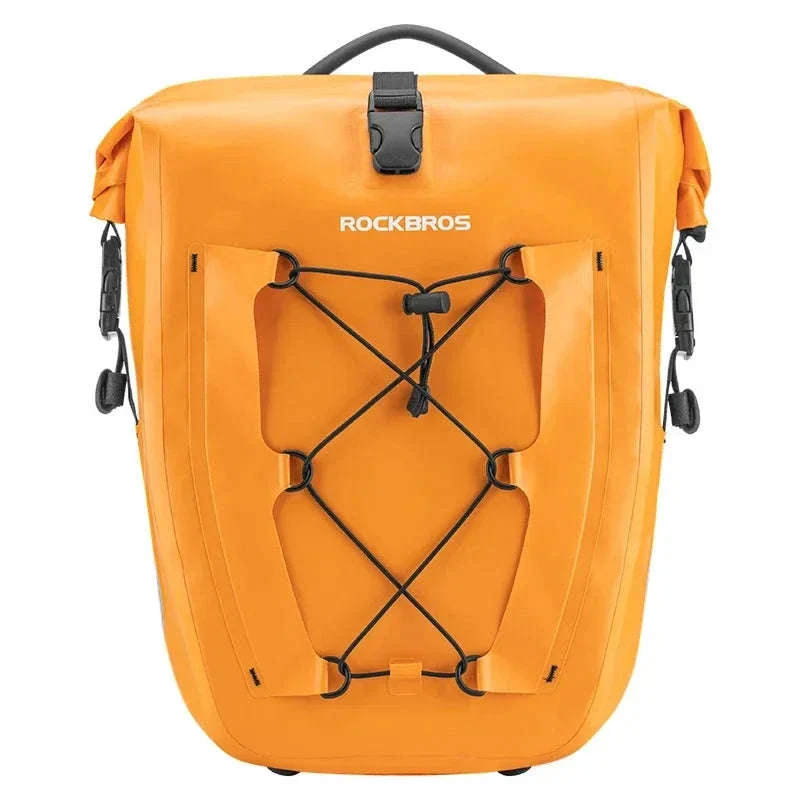 Waterproof 25L Bike Rack Bag with Roll Top & Storage Pockets - Image 21