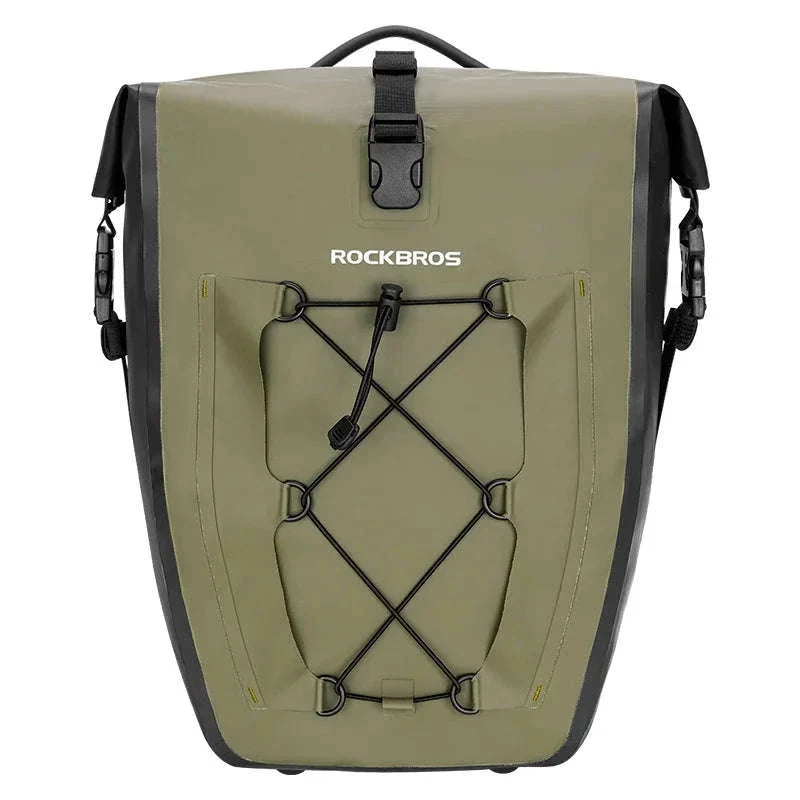 Waterproof 25L Bike Rack Bag with Roll Top & Storage Pockets - Image 24