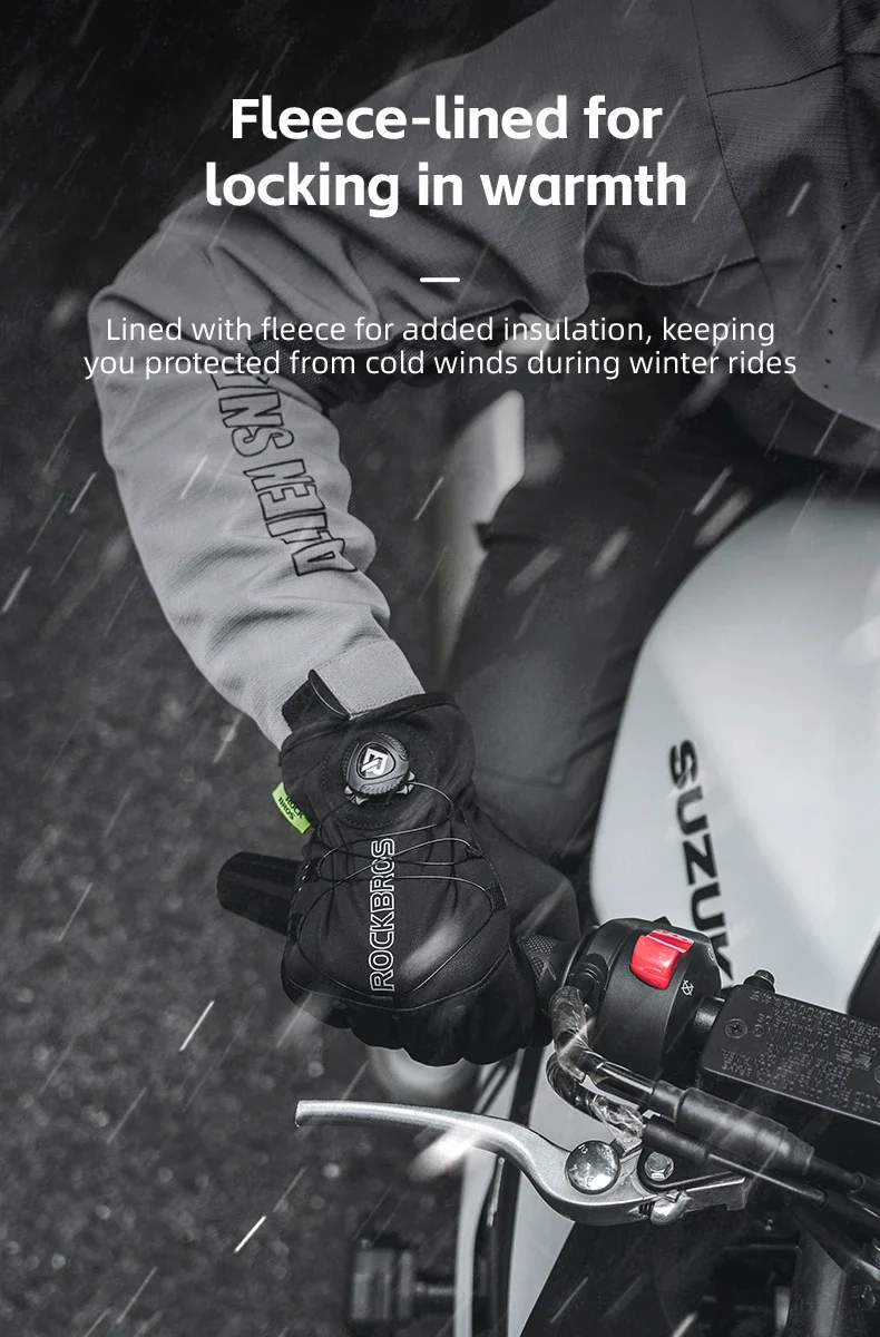Winter Cycling Gloves Touchscreen Full Finger Warm Anti-Slip Grip - Image 11