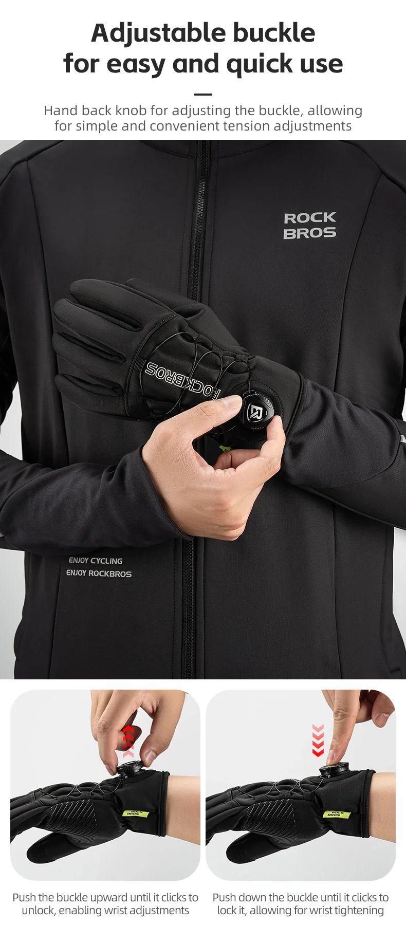 Winter Cycling Gloves Touchscreen Full Finger Warm Anti-Slip Grip - Image 14