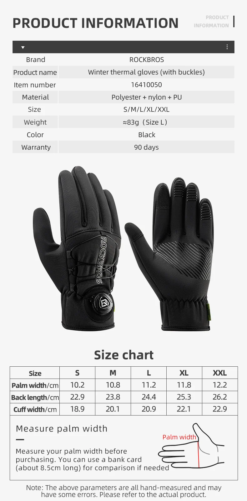 Winter Cycling Gloves Touchscreen Full Finger Warm Anti-Slip Grip - Image 8