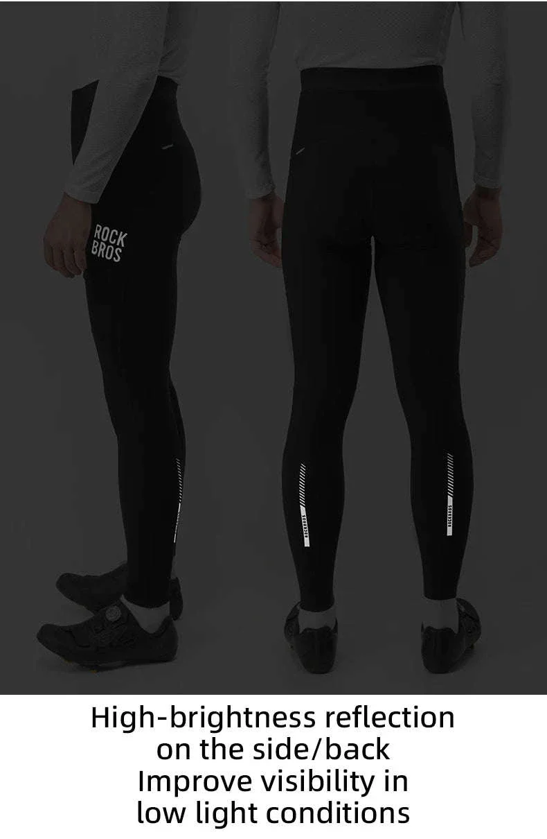 Men’s Winter Cycling Pants Windproof Fleece Trousers with Cushion - Image 16