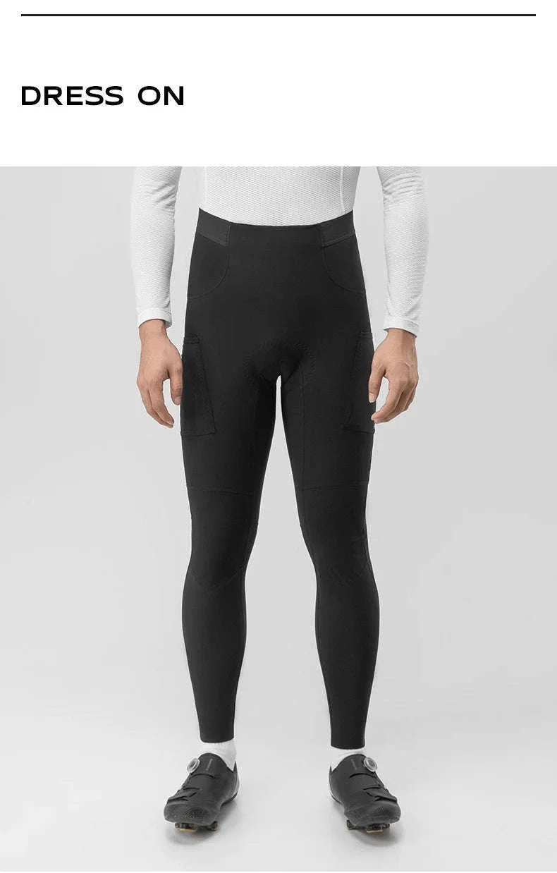Men’s Winter Cycling Pants Windproof Fleece Trousers with Cushion - Image 18