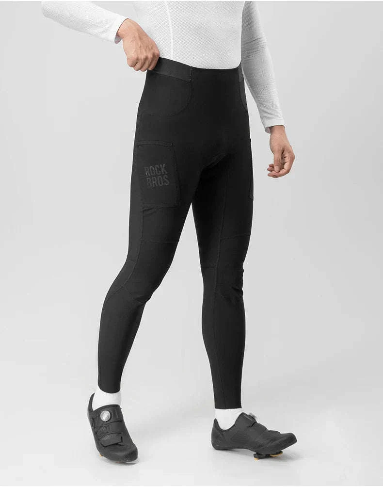 Men’s Winter Cycling Pants Windproof Fleece Trousers with Cushion - Image 20