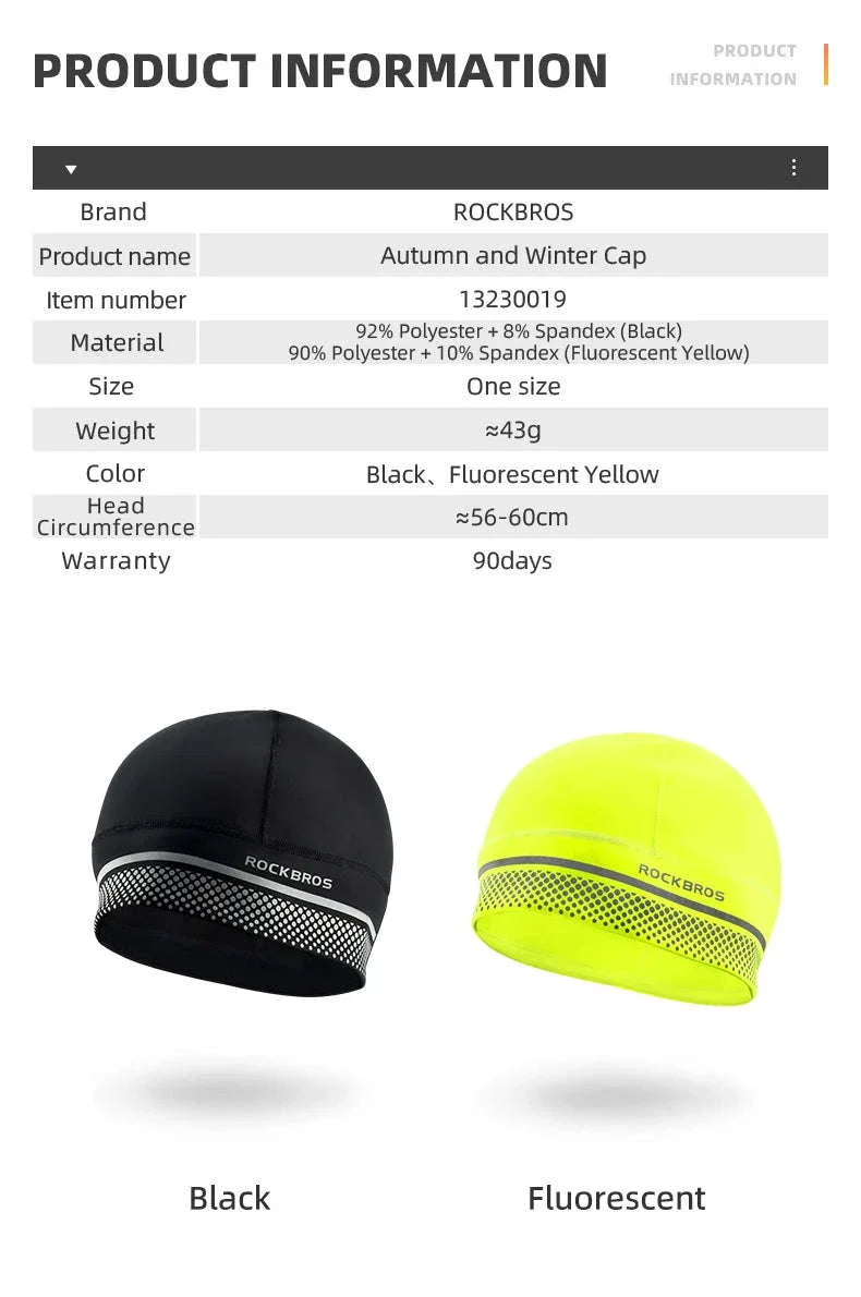 Winter Fleece Cycling Cap Windproof Helmet Liner Thermal Hat - Image 7