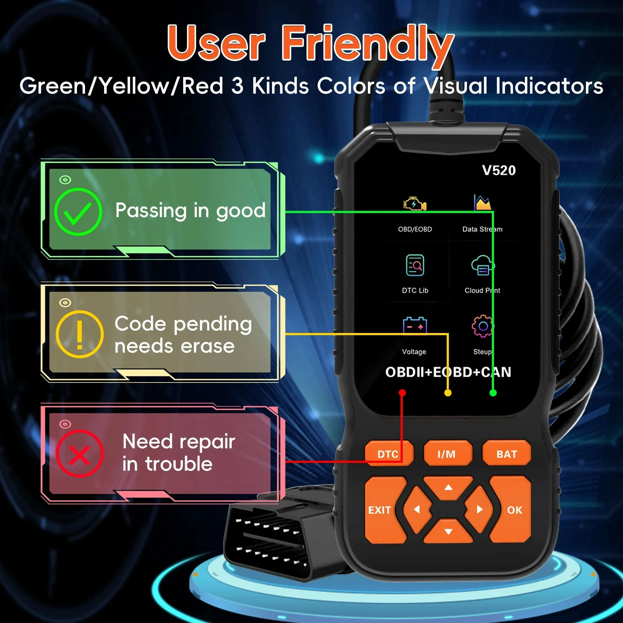 OBD2 Scanner Diagnostic Tool Check Engine Code Reader - Image 11