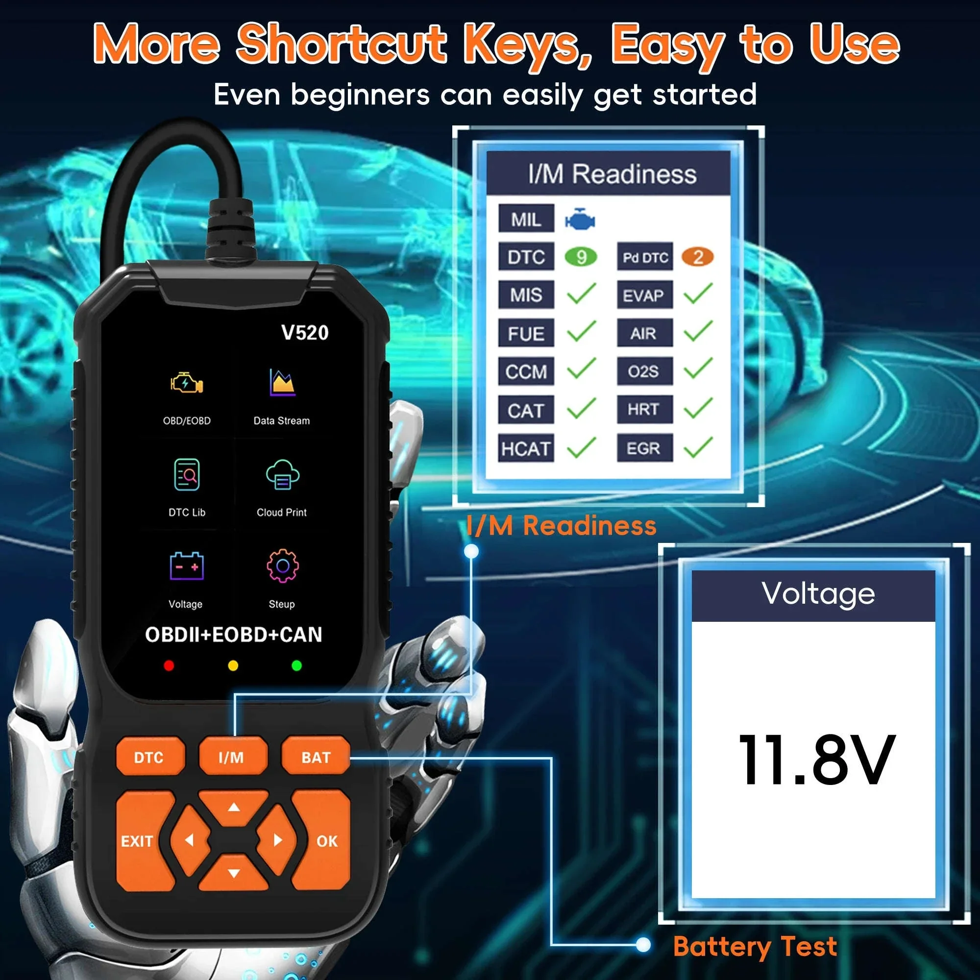 OBD2 Scanner Diagnostic Tool Check Engine Code Reader - Image 5
