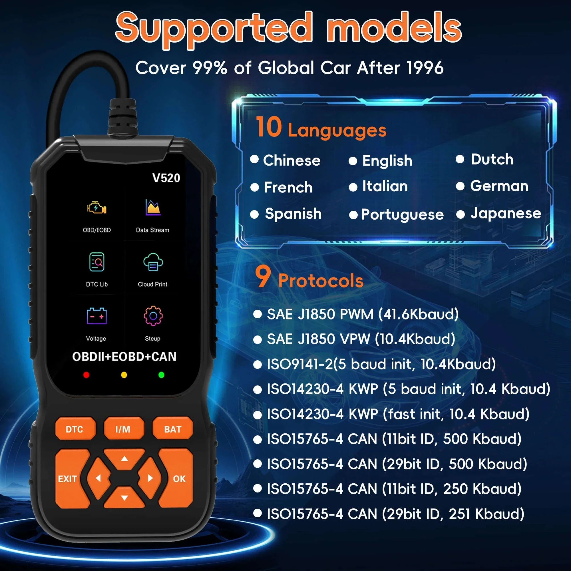 OBD2 Scanner Diagnostic Tool Check Engine Code Reader - Image 8