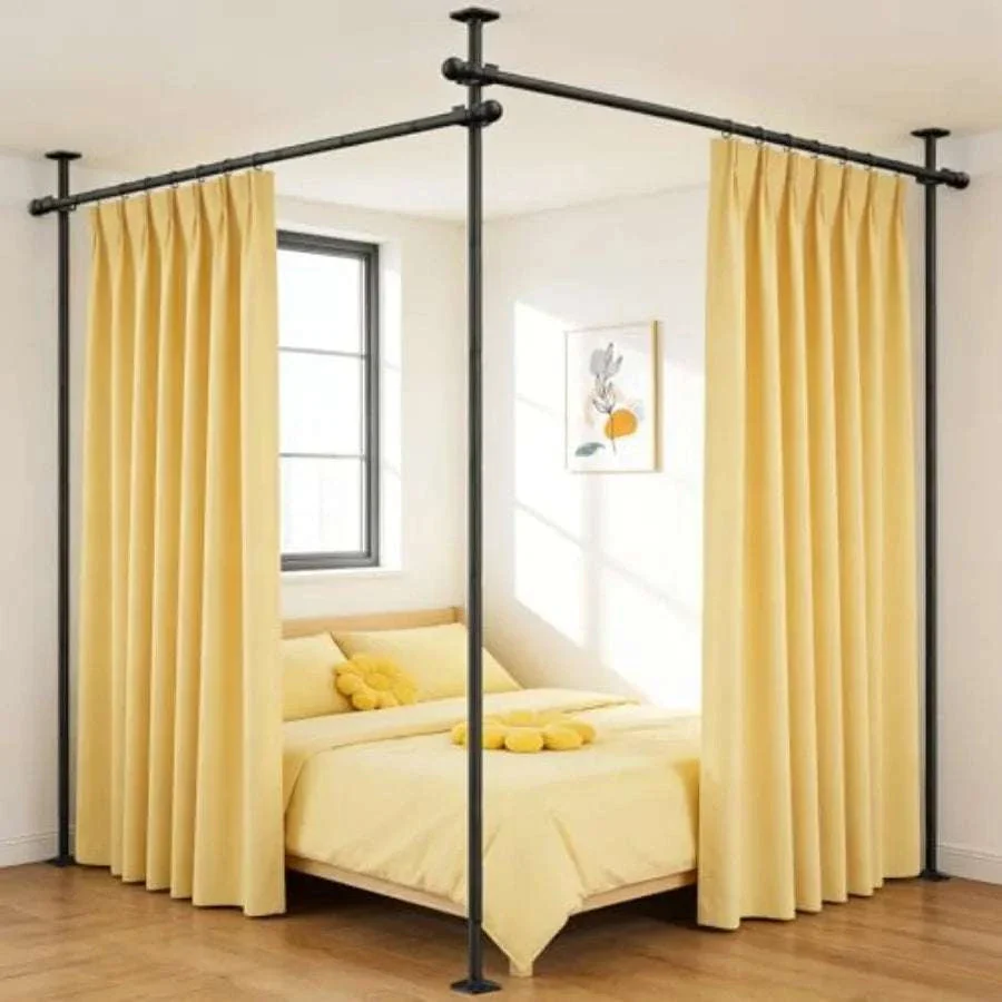 Adjustable Room Divider Curtain Rod for Privacy 10–11ft Height