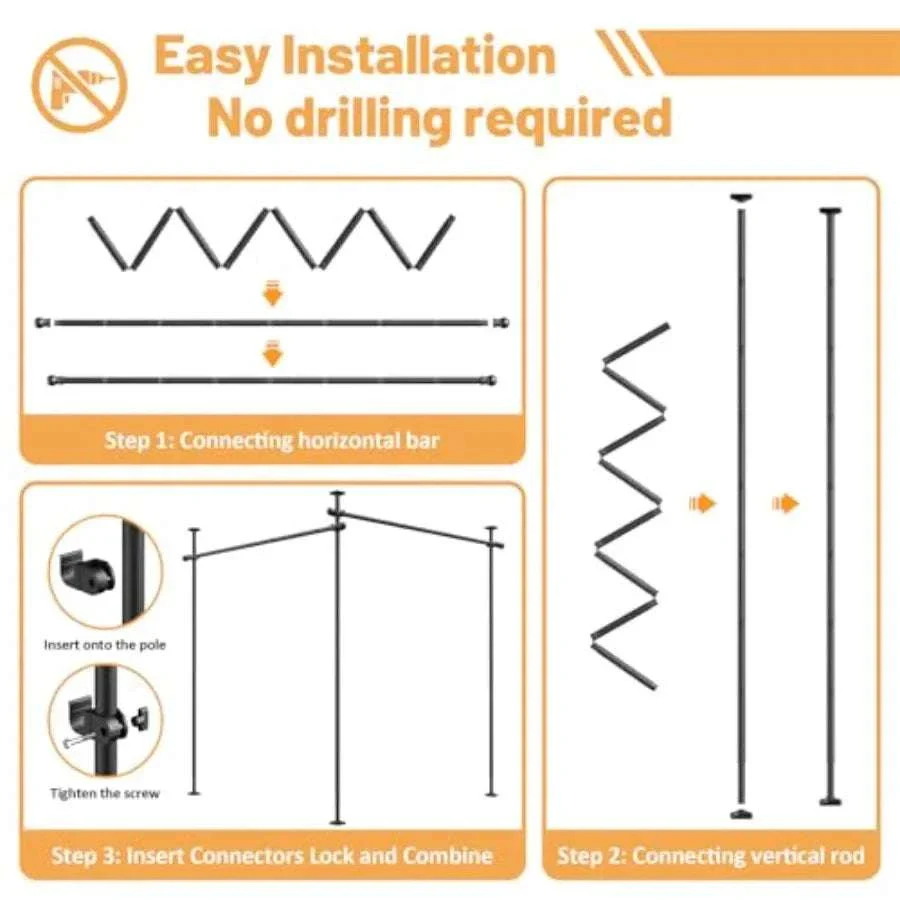 Adjustable Room Divider Curtain Rod for Privacy 10–11ft Height - Image 11