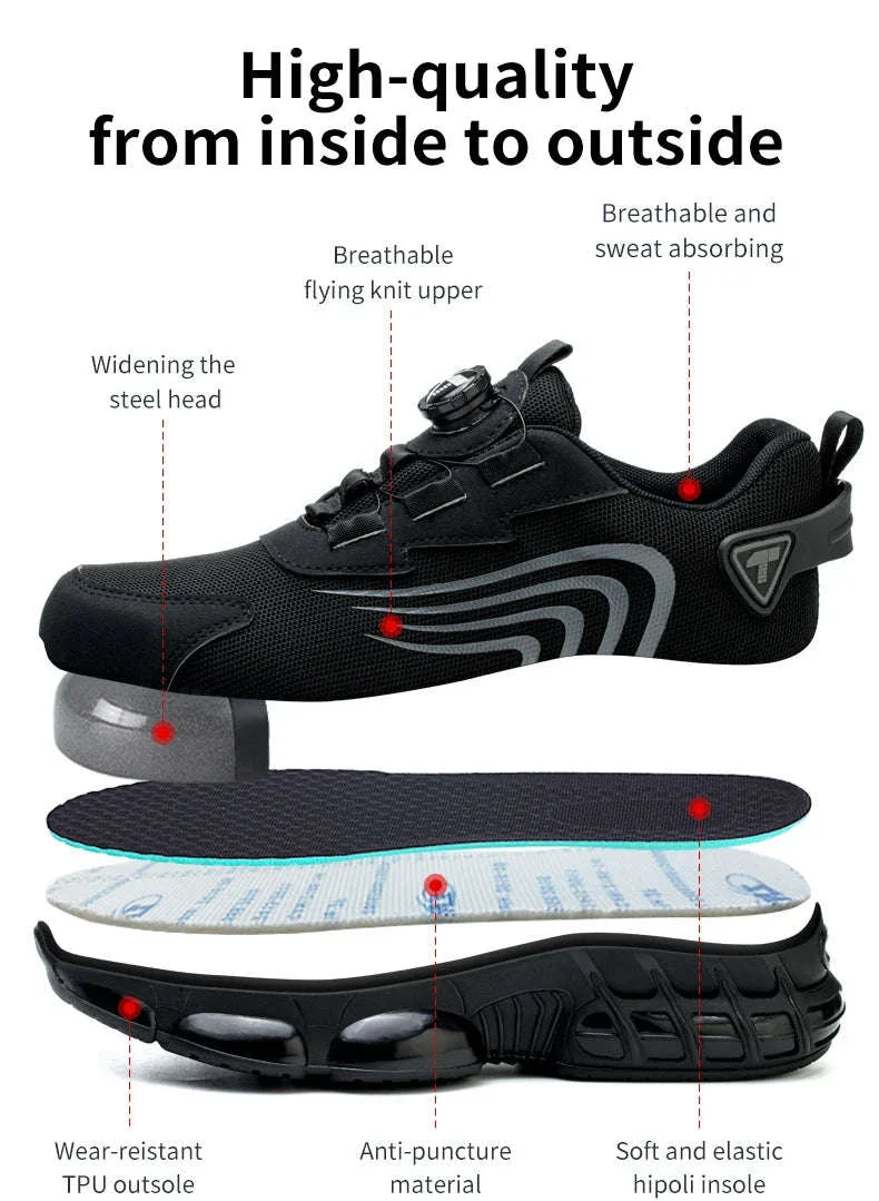 Rotary Button Anti-Impact Work Shoes for Men - Image 10