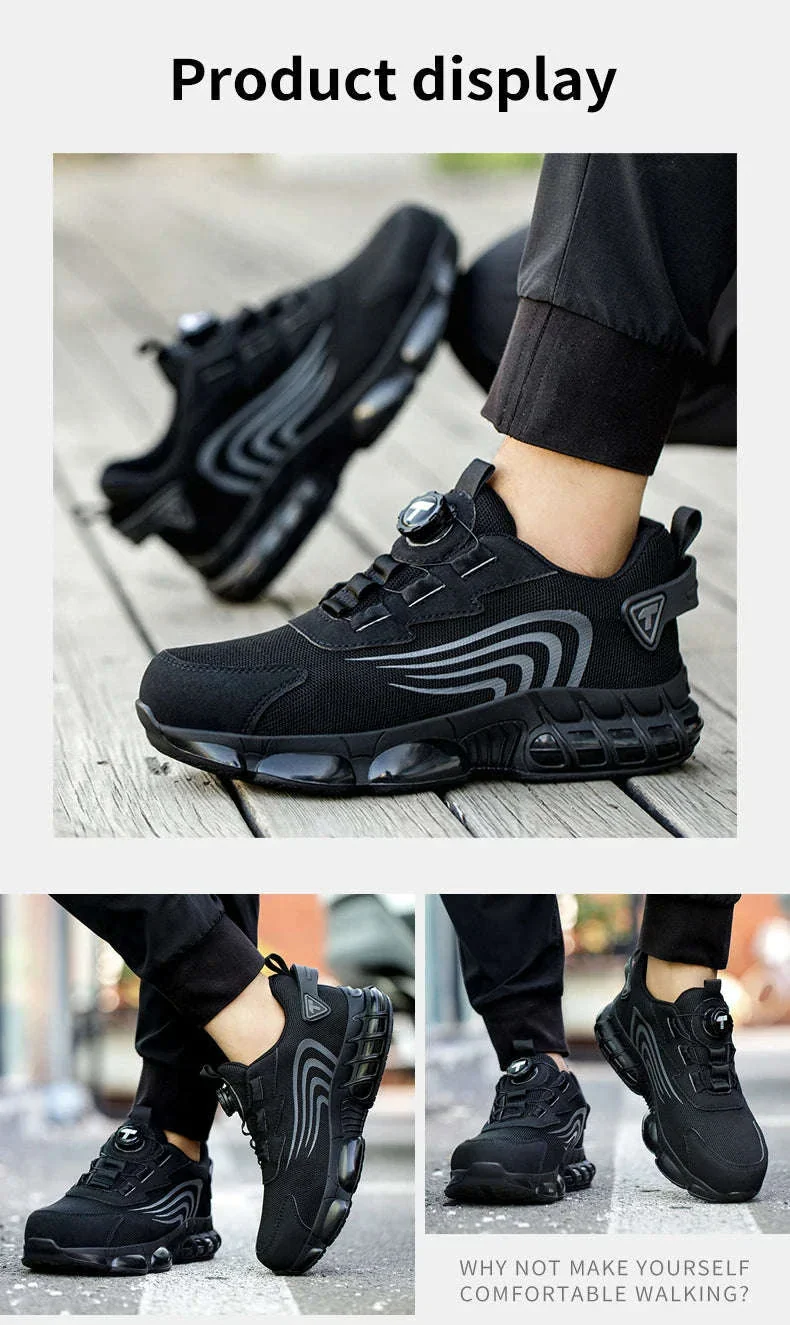 Rotary Button Anti-Impact Work Shoes for Men - Image 19