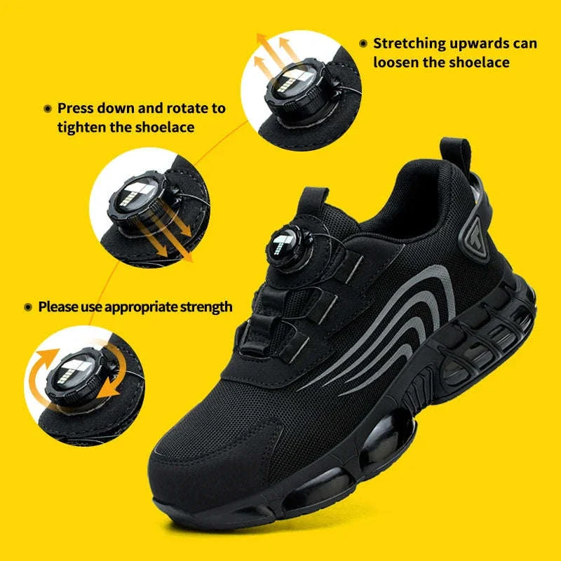 Rotary Button Anti-Impact Work Shoes for Men - Image 3