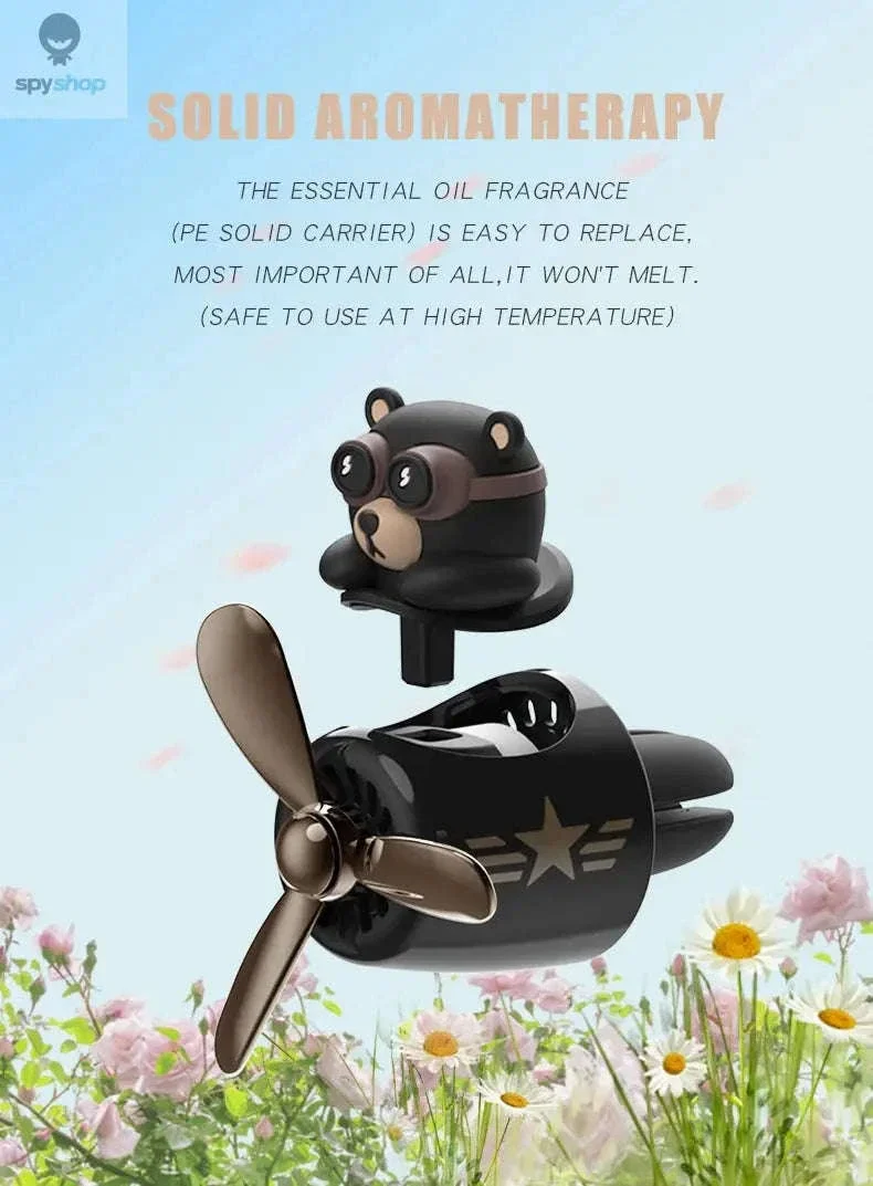 Rotating Pilot Bear Car Air Freshener with Ocean Scent - Image 10