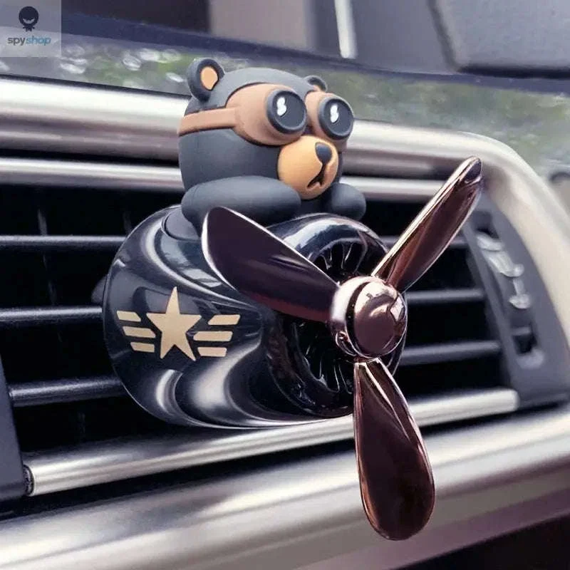Rotating Pilot Bear Car Air Freshener with Ocean Scent - Image 3