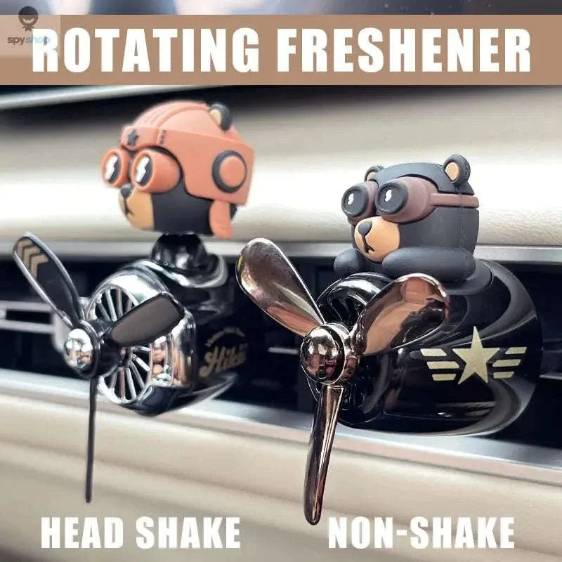 Rotating Pilot Bear Car Air Freshener with Ocean Scent - Image 4