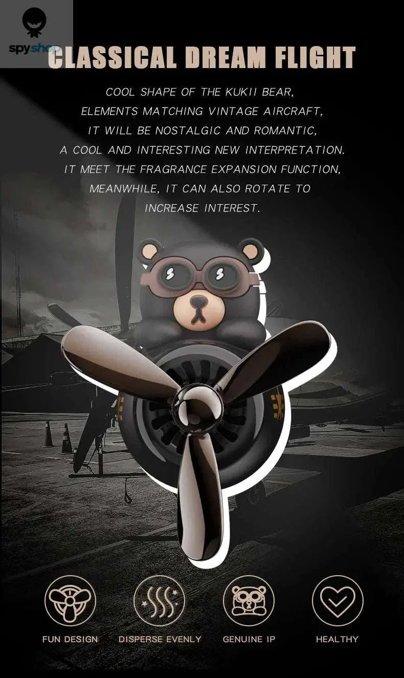 Rotating Pilot Bear Car Air Freshener with Ocean Scent - Image 8