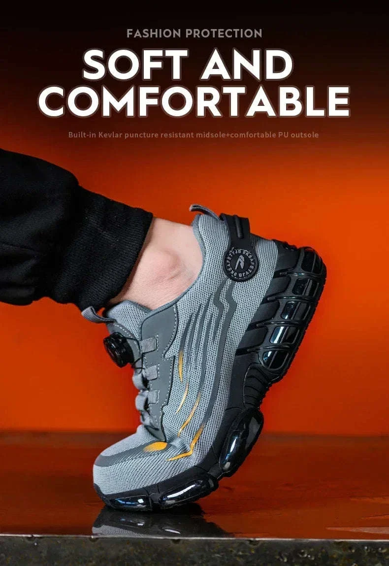 Rotating Button Men's Safety Work Shoes for Daily Jobsite Protection - Image 19