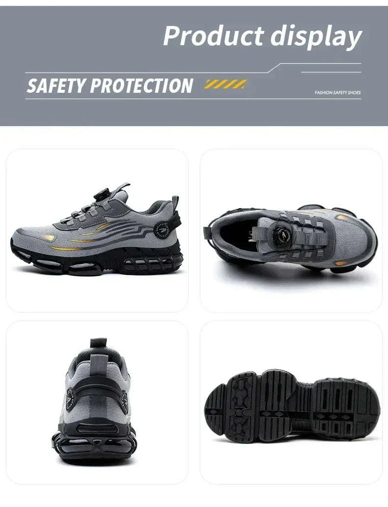 Rotating Button Men's Safety Work Shoes for Daily Jobsite Protection - Image 29