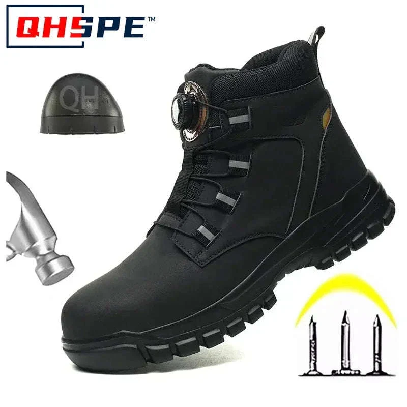 Rotating Button Men's Safety Work Shoes for Daily Jobsite Protection - Image 33