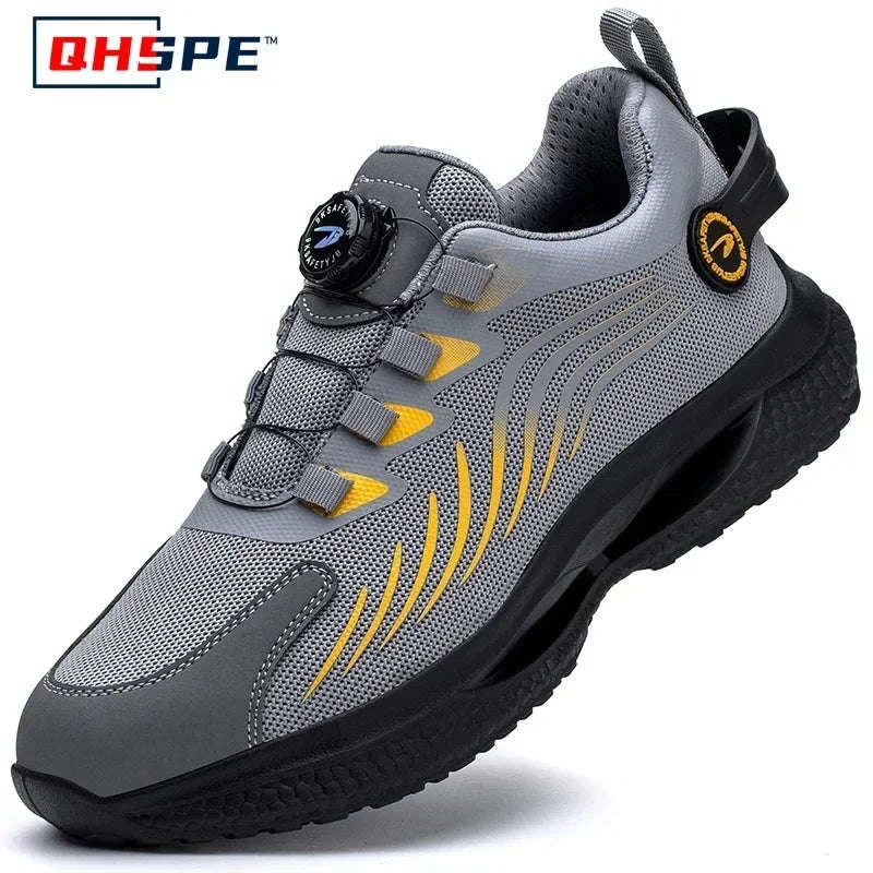 Rotating Button Men's Safety Work Shoes for Daily Jobsite Protection - Image 41