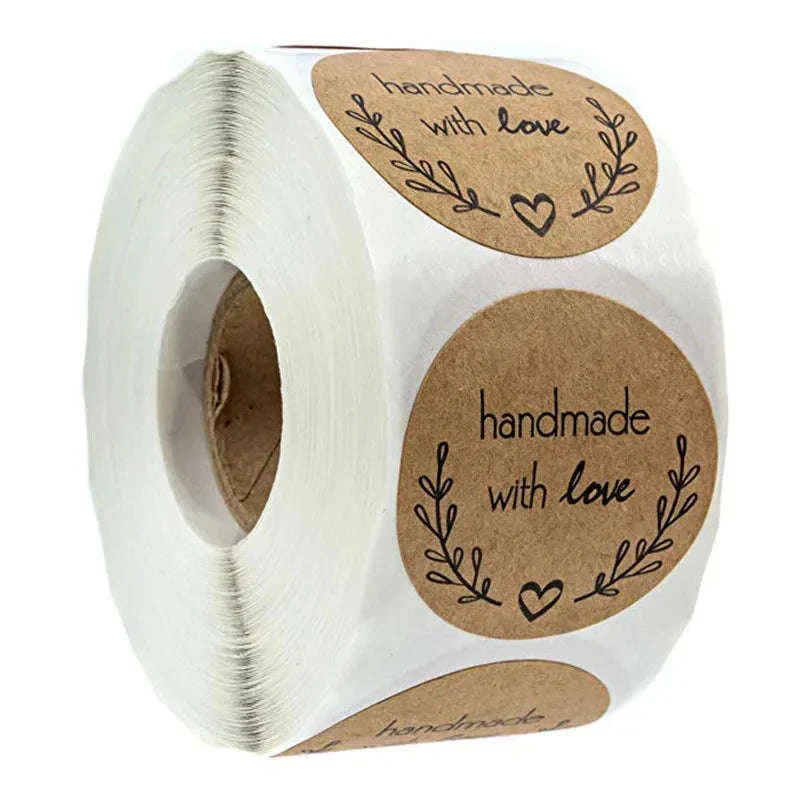 Round Kraft Thank You Stickers, 500pcs Natural Paper Labels - Image 26
