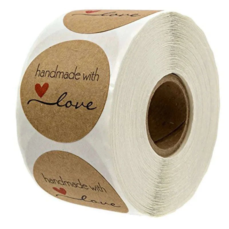 Round Kraft Thank You Stickers, 500pcs Natural Paper Labels - Image 27