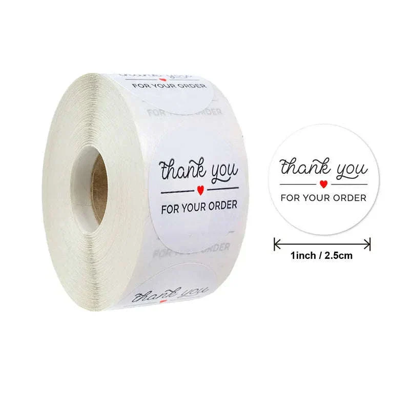 Round Kraft Thank You Stickers, 500pcs Natural Paper Labels - Image 28