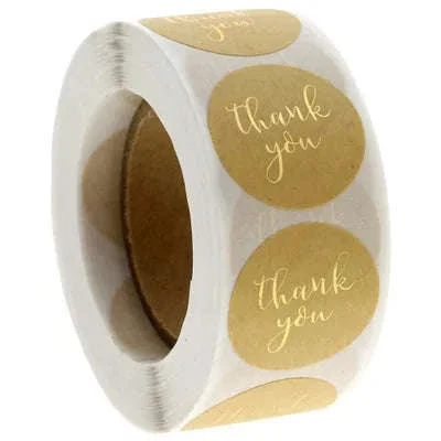 Round Kraft Thank You Stickers, 500pcs Natural Paper Labels - Image 32