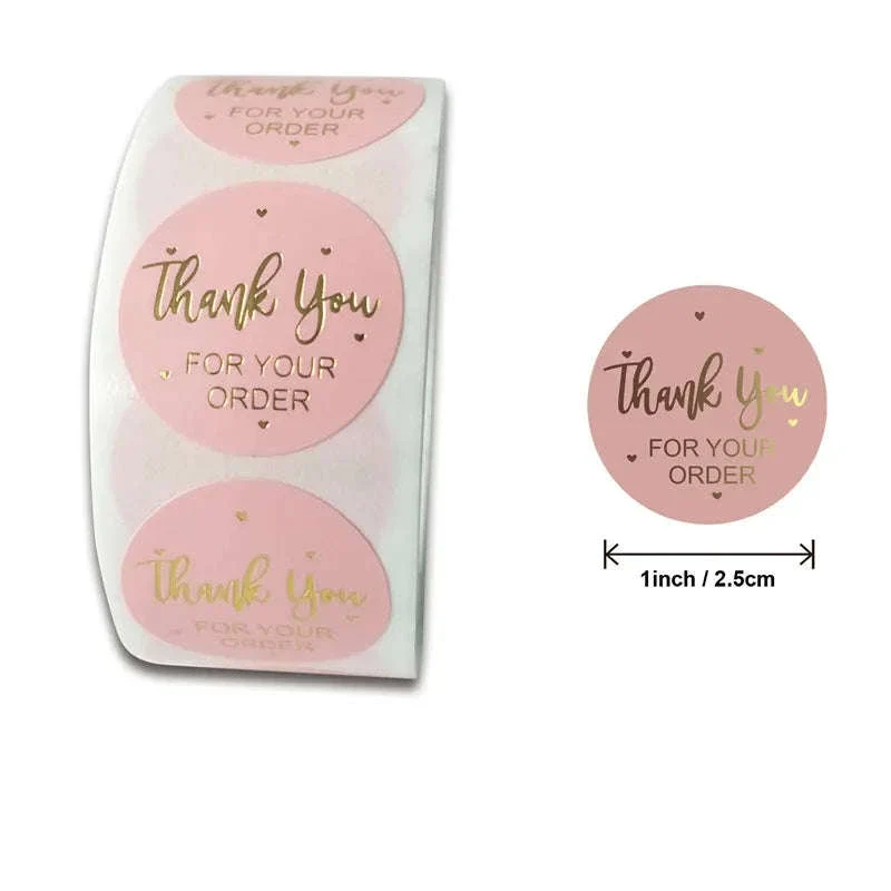 Round Kraft Thank You Stickers, 500pcs Natural Paper Labels - Image 36