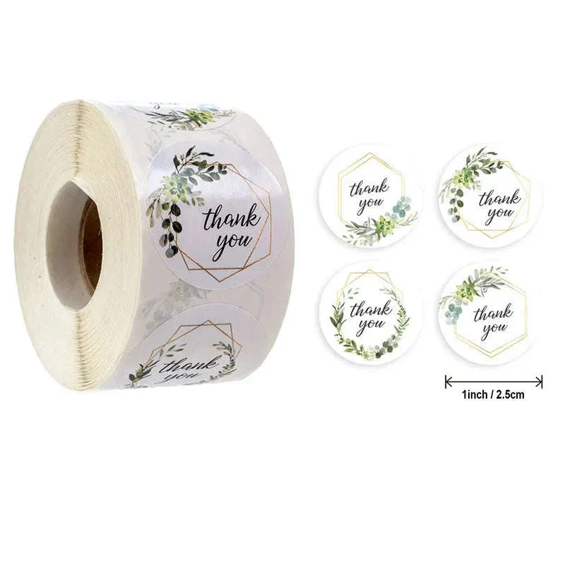 Round Kraft Thank You Stickers, 500pcs Natural Paper Labels - Image 37
