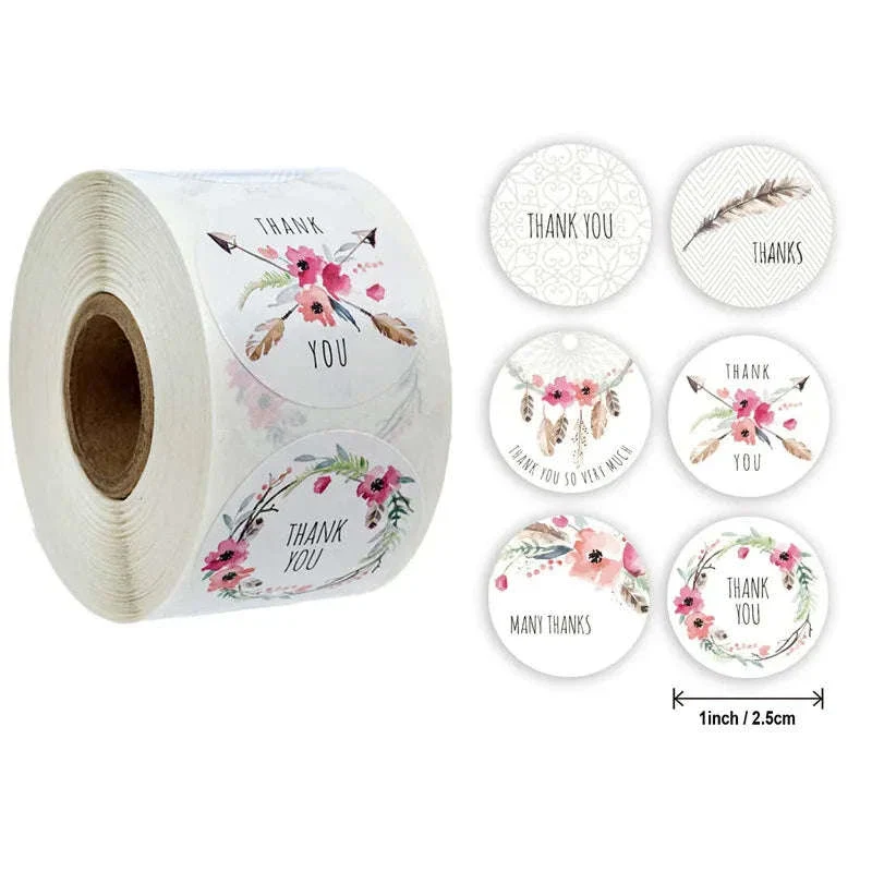 Round Kraft Thank You Stickers, 500pcs Natural Paper Labels - Image 43