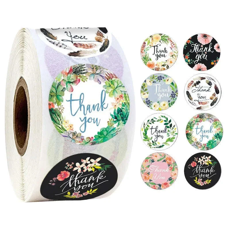 Round Kraft Thank You Stickers, 500pcs Natural Paper Labels - Image 46
