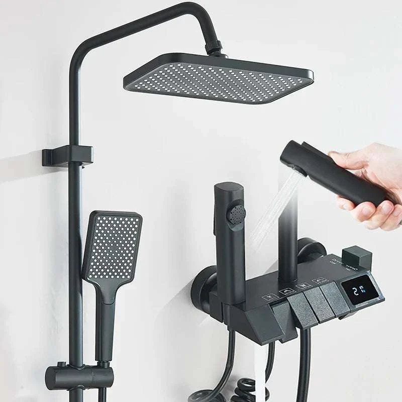 Digital Display Rainfall Shower System with Bidet & Tub Spout